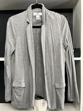Maggie & Zoe Heather Gray Open-Front Drapey Blazer Jacket